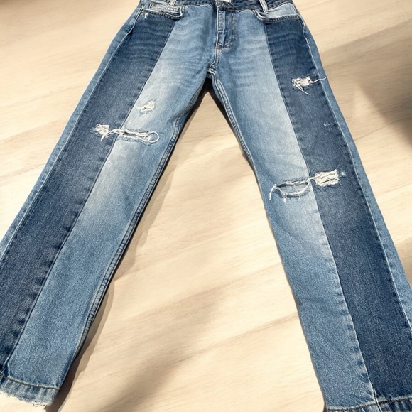 Free People patchwork high waist cropped jeans size 27 - Picture 4 of 7